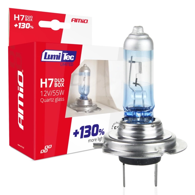 Halogeninės lemputės H7 12V 55W LumiTec LIMITED +130% DUO