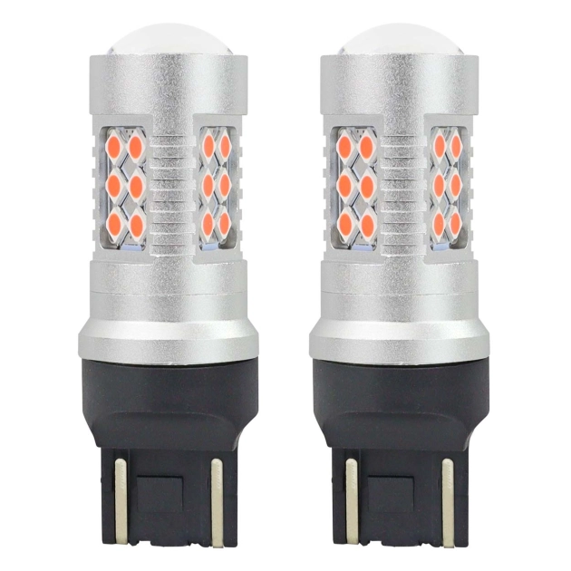 LED lemputės CANBUS 3030 24SMD T20 7443 WR21/5W Red 12V/24V