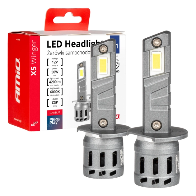 Led lemputės X5-series WINGER H1 6000K max 30W AMIO-03943