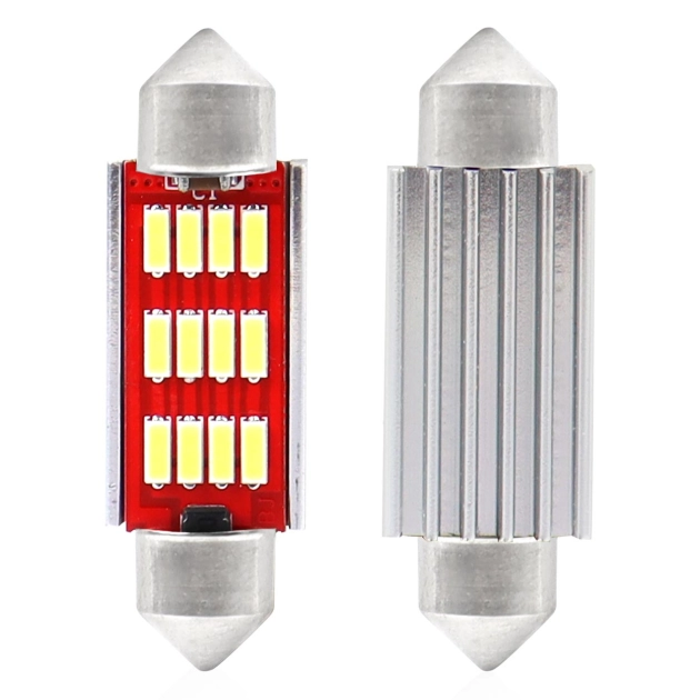 LED lemputės CANBUS 4014 12SMD Festoon C5W C10W C3W 41mm White 12V/24V