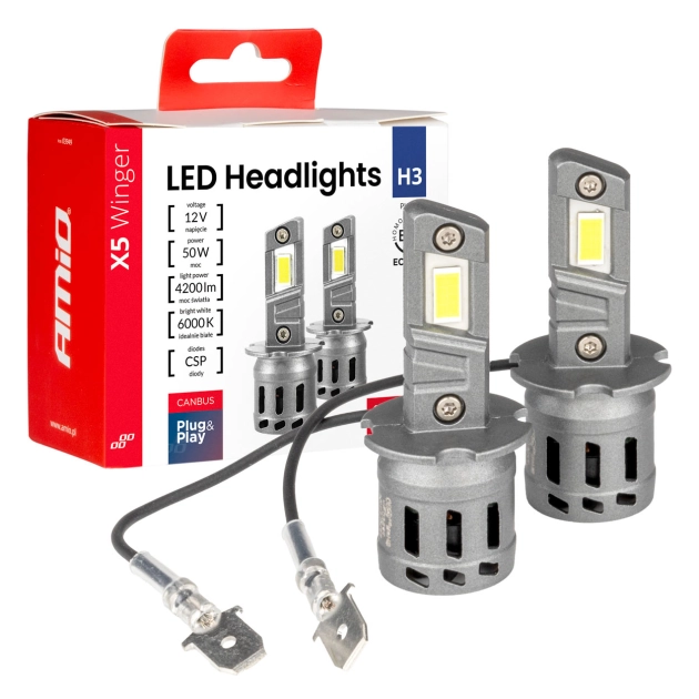 Led lemputės X5-series WINGER H3 6000K max 30W AMIO-03944