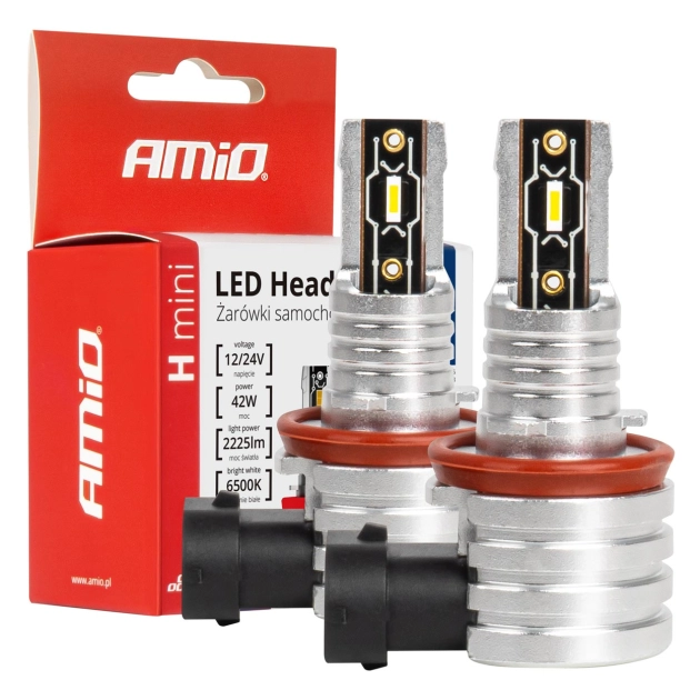 LED lemputės H8/H9/H11 H-mini AMiO