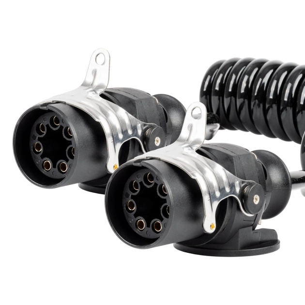 Spyruoklinis kabelis TIR 2x 7 kontaktų EBS tipo 5m 24V AMIO-04383