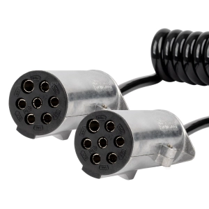 Spyruoklinis kabelis TIR 2x 7 kontaktų N tipo 5m 24V AMIO-04379
