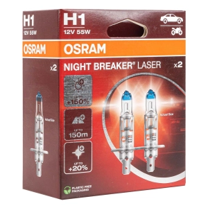 Halogeninės lemputės Osram H1 12V 55W P14,5s NIGHT BREAKER UNLIMITED /2 pcs/