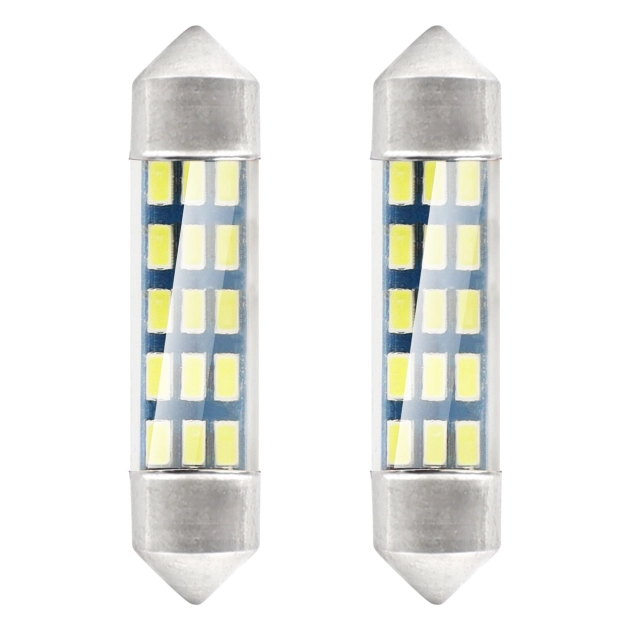 LED lemputės STANDARD 3014 15SMD Festoon C5W C10W C3W 39mm White 12V