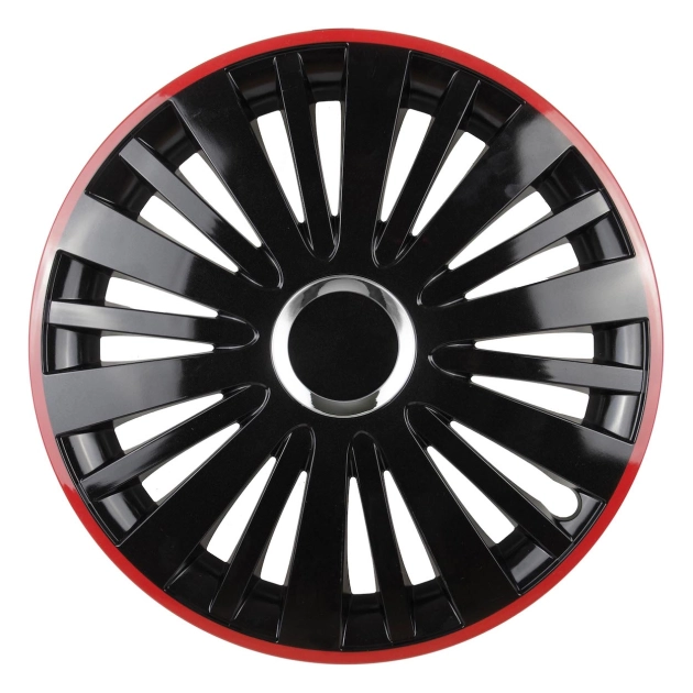 Ratų gaubtas (kalpokas) 1 vnt. FALCON R16 black with a red rim