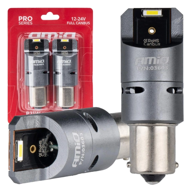 LED lemputės CANBUS PRO series BA15S P21W 2x1860SMD White 12/24V