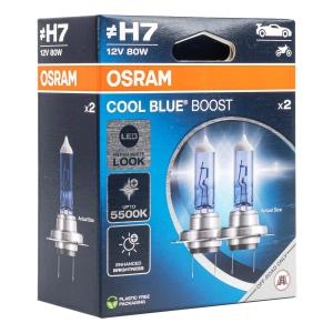 Halogeninės lemputės Osram H7 12V 80W PX26d Cool Blue Boost 5500K /2pcs