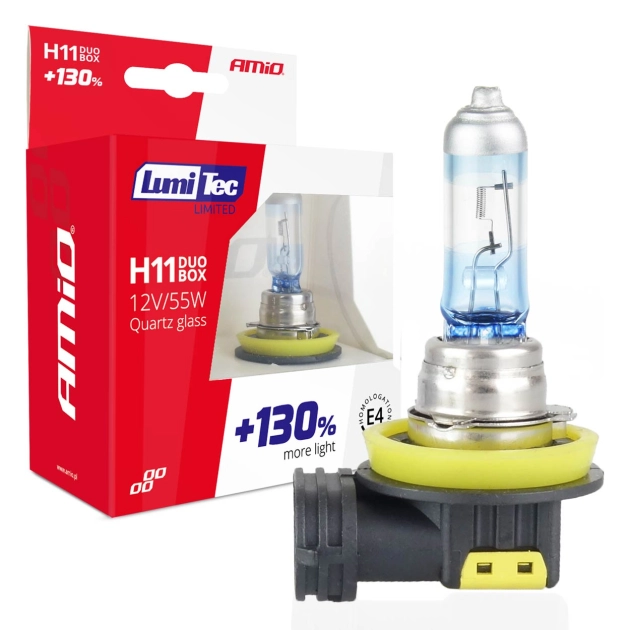 Halogeninės lemputės H11 12V 55W LumiTec LIMITED +130% DUO