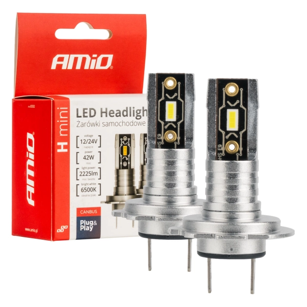 LED lemputės H7 H-mini AMiO LED lemputės H7 H-mini AMiO