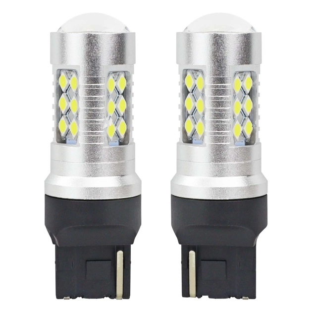 LED lemputės CANBUS 3030 24SMD T20 7440 W21W White 12V/24V