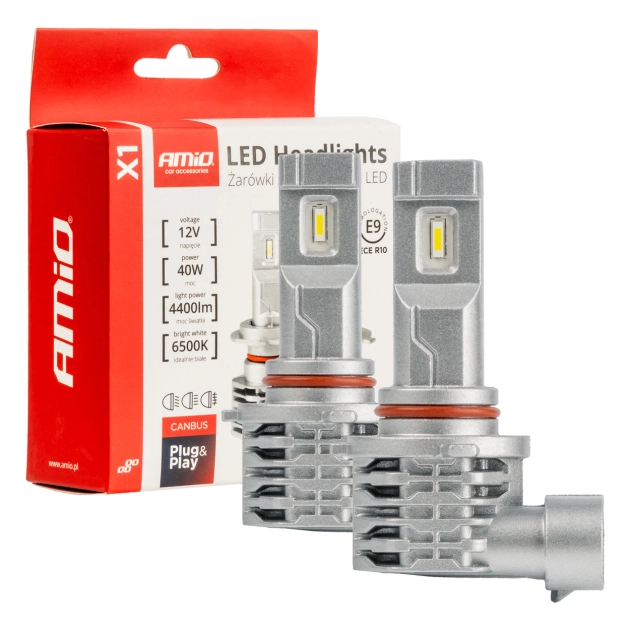 LED lemputės HB3 9005 X1 Series AMiO LED lemputės HB3 9005 X1 Series AMiO