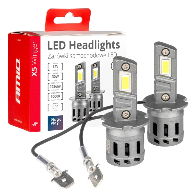 Led lemputės X5-series WINGER H3 6000K max 30W AMIO-03944 Led lemputės X5-series WINGER H3 6000K max 30W AMIO-03944