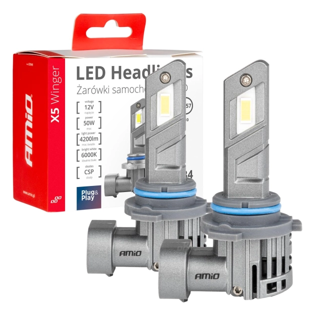 Led lemputės X5-series WINGER H4 6000K max 50W AMIO-03949 Led lemputės X5-series WINGER H4 6000K max 50W AMIO-03949