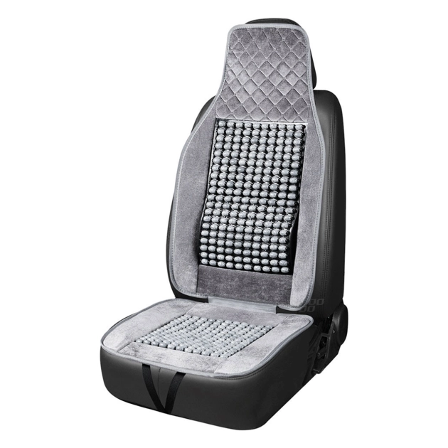 Automobilio sėdynės kilimėlis su karoliukais, pilkas, 45x120 cm, CSM-17 Automobilio sėdynės kilimėlis su karoliukais, pilkas, 45x120 cm, CSM-17