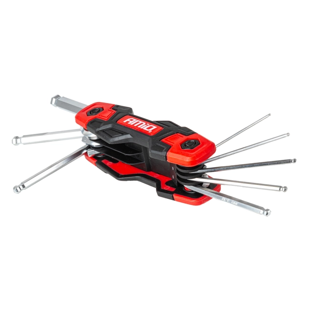 Sulankstomas IMBUS šešiakampių raktų rinkinys, 8 vnt., rutulinis antgalis, CRV