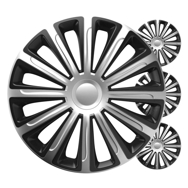 Ratų gaubtai (kalpokai) 4 vnt. Trend black & silver R13 Ratų gaubtai (kalpokai) 4 vnt. Trend black & silver R13