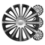 Ratų gaubtai (kalpokai) 4 vnt. Trend black & silver R13