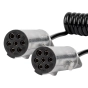 Spyruoklinis kabelis TIR 2x 7 kontaktų N tipo 5m 24V AMIO-04379