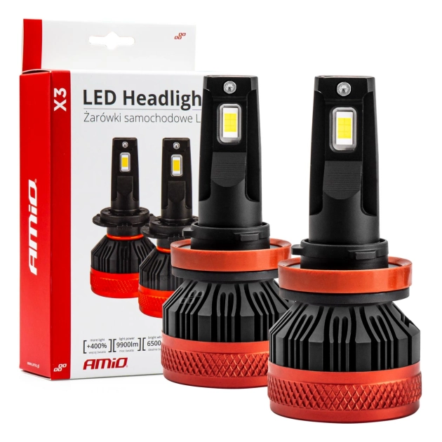 LED lemputės H8/H9/H11 X3 Series AMiO