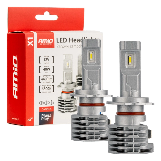 LED lemputės H7 X1 Series AMiO LED lemputės H7 X1 Series AMiO