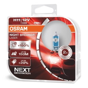Halogeninė lemputė Osram H11 12V 55W PGJ19-2 NIGHT BREAKER LASER +150% /2 pcs