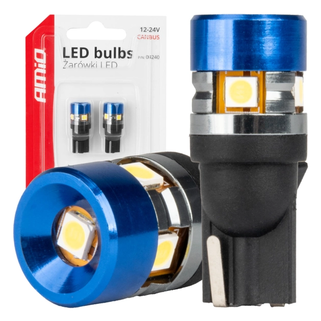 Led lemputės CANBUS T10 W5W 5SMD 3030 White 12V 24V 