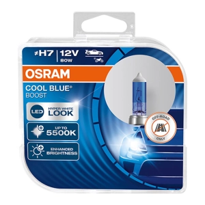 Halogeninės lemputės Osram H7 12V 80W PX26d Cool Blue Boost 5500K /2pcs