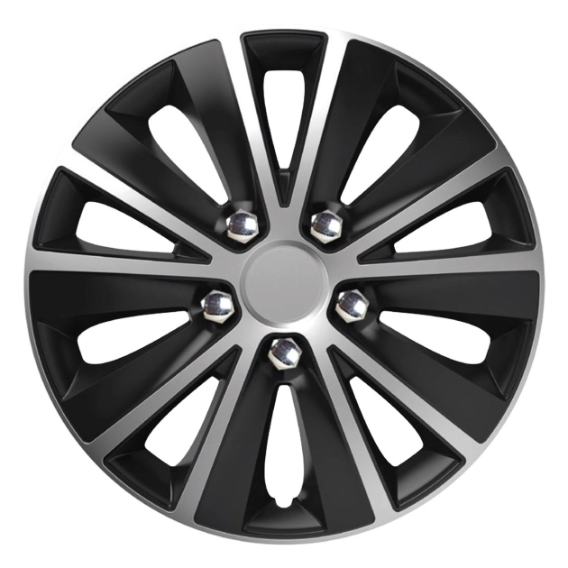 Ratų gaubtas (kalpokas) 1 vnt. Rapide NC R16 silver&black with chrome nuts Ratų gaubtas (kalpokas) 1 vnt. Rapide NC R16 silver&black with chrome nuts