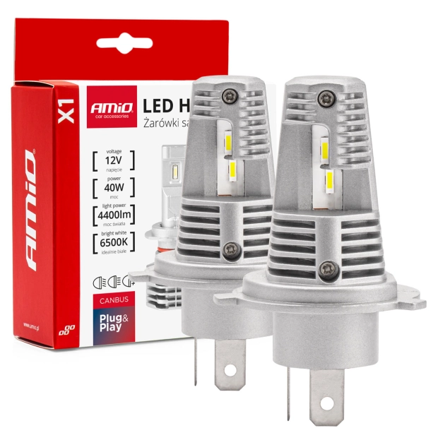 LED lemputės H4 X1 Series AMiO LED lemputės H4 X1 Series AMiO