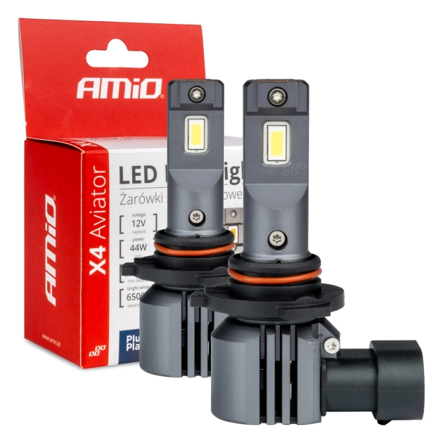 Led lemputės X4-series AVIATOR HB3 9005 6500K max 44W AMIO-03766 Led lemputės X4-series AVIATOR HB3 9005 6500K max 44W AMIO-03766