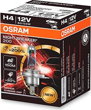 Halogeninė lemputė Osram H4 12V 60/55W P43t NIGHT BREAKER 200 /1 pc