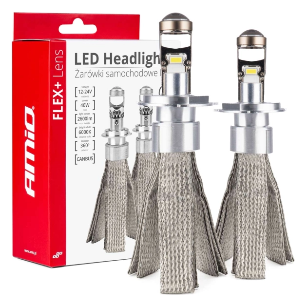 LED lemputės FLEX+ series H4 lens 12V 24V 6000K Canbus LED lemputės FLEX+ series H4 lens 12V 24V 6000K Canbus