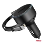Retractable car charger C cable + lightning cable + USB C port 12/24V 60W AMIO-04370