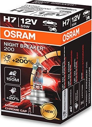 Halogeninė lemputė Osram H7 12V 55W PX26d NIGHT BREAKER 200 /1 pcs