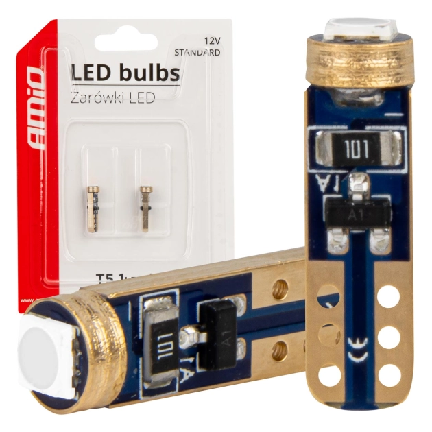 Led lemputės STANDARD Blue T5 12V 3030 1LED HP AMIO-03728 Led lemputės STANDARD Blue T5 12V 3030 1LED HP AMIO-03728