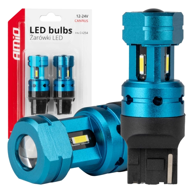 Led lemputės CANBUS T20 7440 W21W 4SMD 1860 White 12V 24V 