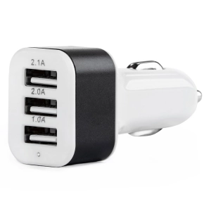 USB automobilinis įkroviklis 3xUSB white PCH-03
