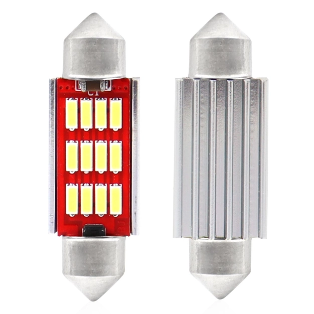 LED lemputės CANBUS 4014 12SMD Festoon C5W C10W C3W 39mm White 12V/24V
