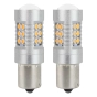 LED lemputės CANBUS 3030 24SMD 1156 BAU15S PY21W Amber 12V/24V