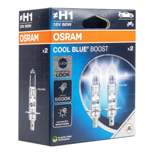 Halogeninės lemputės Osram H1 12V 80W P14,5s Cool Blue Boost 5500K / 2 pcs