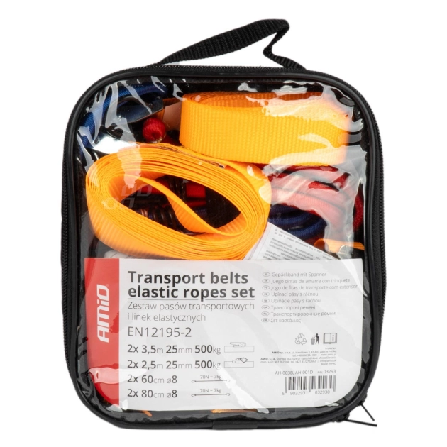 Transportavimo diržų ir elastinių virvelių komplektas