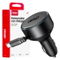 Retractable car charger C cable + USB C port 12/24V 60W AMIO-04368