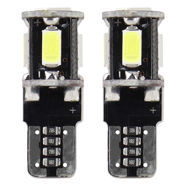 LED lemputės CANBUS 5SMD 5730 T10 (W5W) White