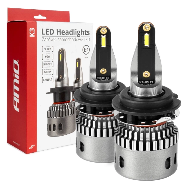 LED lemputės K3 Series H7-6 12V 6000K canbus
